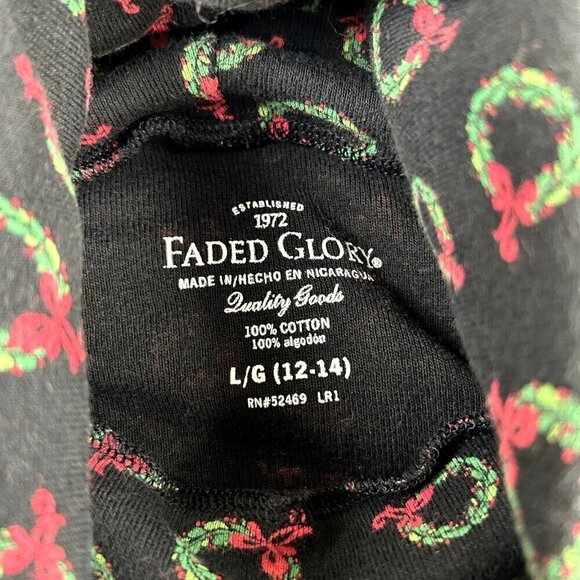 VTG Faded Glory Christmas Turtleneck Women's SZ Large 10/12 Wreath Y2K Layering - Picture 7 of 11